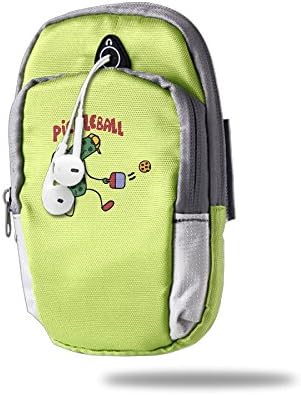 Funny Pickle Playing Pickleball Cartoon Unisex Sports Arm Bags Pouch Portable Armband Adjustable Arms Package Punch Case Holder For Mobile Cell Phone
