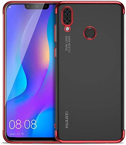 QULLOO Huawei Y9 2019 Case Cover, Soft Silicone Case TPU Bumper Case Ultra Thin TPU Cover Scratch Resistant Shockproof Soft Protective Case for Huawei Y9 2019 - Red
