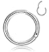 REVOLIA 14-16G Stainless Steel Nose Rings Hoop Septum Clicker Ring Hinged Seamless 8-10MM