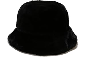 Quanhaigou Winter Faux Fur Bucket Hat,Fuzzy Warm Hat for Women Men, Fluffy Fisherman Cap