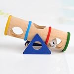 Homedeco Hamster Wood Seesaw Tunnel Toy Playground Colorful Wood Seesaw Cage House Hide Play Pet Toy For Mouse and Dwarf Hamster Mice Small Animal House Cage House Chew Toy