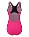 ReliBeauty Womens Color Block One Piece Bathing Suit (6-8, Rose Red)