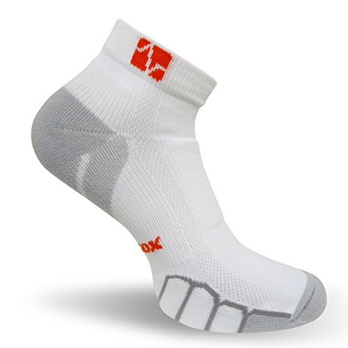 Vitalsox Italy Low Cut Running, Sport, Gym  Light Weight Silver Drystat Socks, White, Small VT0210