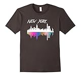 Mens New York City Skyline T-Shirt Medium Asphalt