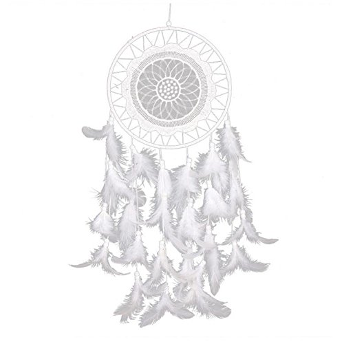 Malicosmile Dream Catchers White for Bedroom, Handmade Hanging Decorations White Feather Dreamcatcher Mobile - Thumbnail 7