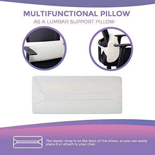 wavveUziz Half Moon Bolster Pillow, Memory Foam Knee Pillow for Side