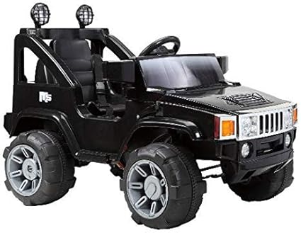 Brunte Rechargeable Battery Operated Ride On for Kids SUV Off Roader , Black Like Hummer Kids Ride-on