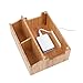 MobileVision Bamboo Charging Station Stand & Multi Device Organizer Charging Dock w/Extension Compartments for Desktop Storage use w/Smartphones/Tablets & Includes 5-USB Port Charger