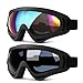 Ski Goggles, 2 Pack Updated Snowboard Goggles for Kids Men Women Boys & Girls with Thickening Sponge UV 400 Protection Windproof (gray & multicolor) Heeta