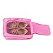 Buruis Portable Travel Shoe Bag, Lightweright Luggage Shoe Bag Organizer Pouch with Mesh Pocket - (Pink)