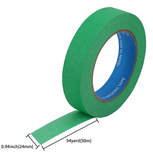 Colored Masking Tape for Kids Arts Crafts, 12 Pack 0.94 inch X 54 YDs Writable General Purpose Masking Tape - Great for Labeling, Painting, Packing and More. Adhesive Leaves No Residue by KIWIHUB