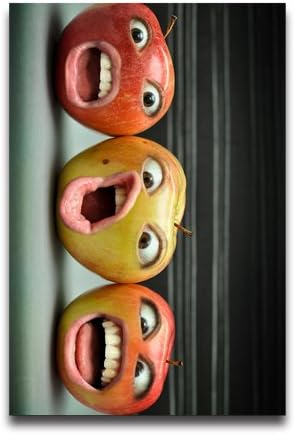Apples With Faces Design 20 x 30 Inch Poster Wall Sticker