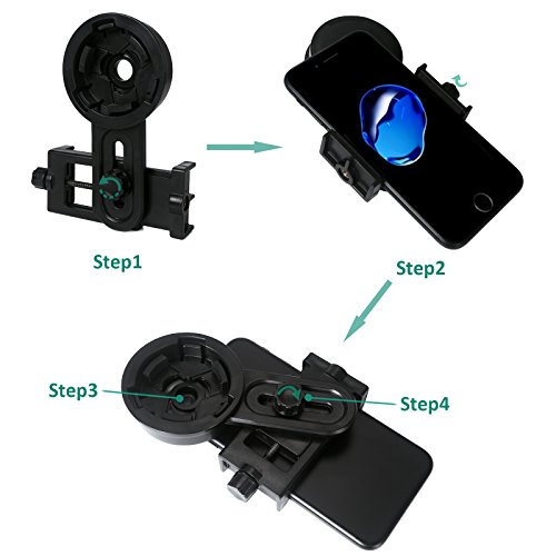 FLAGPOWER Universal Cell Phone Smartphone Quick Photography Adapter Mount Connector for Telescope Monocular Spotting Scope Microscope for Mobile Phone - Thumbnail 3