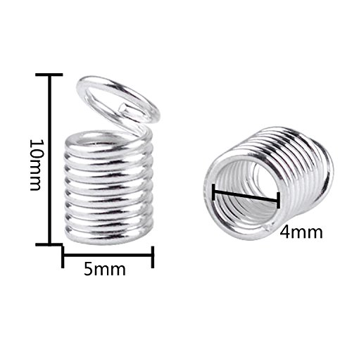 image for BronaGrand 150pcs Antiqued Brass Silvery Crimp Fasteners Leather Cord 