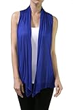 TL Womens Versatile Sleeveless Open Hem Vest Rayon Cardigan in Solid Colors