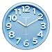 Plumeet 13'' Large Wall Clock - Silent Non-Ticking Quartz Wall Clocks for Living Room Decor - Modern Style Suitable for Home Kitchen Office - Battery Operated (Blue)