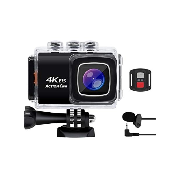 WFDG Ultra HD 4K Sport Action Kamera mit EIS-Funktion Fernbedienung 30M Wasserdichten Unterwasser Video auf Nimm Cam mit… – Bild 4
