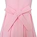 Sunny Fashion KY72 Girls Dress Color Block Contrast Bow Tie Pink White Party Size 5