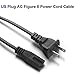 ANYQOO 6 Feet Power Adapter Extension Cord Wall Cord Cable (Black-01)