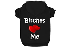 IZEFIA Dog Hoodie Dog Hoodies for Small Dog Clothes Apparel Love Me Fleece Sweater Winter Sweatshirt Warm Cotton Grooming Hoodie for Small Dog Medium Large Dog Cat Black L