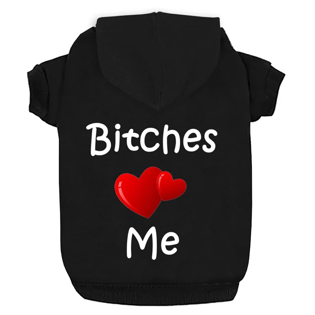 Love Me Dog Hoodie for Small, Medium, Large Dogs - Fleece Sweater Winter Sweatshirt Warm Cotton Grooming Apparel for Cats - Black XL