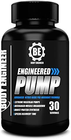 Engineered Pump by Body Engineer - Best L-Arginine Nitric Oxide Booster Supplement for Men and Women to Support Building Muscle, Speeding Recovery, Heart Health and Improving Sex