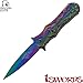 Falcon Elite Skull Spring Assisted Pocket Knife - Tactical Style Knife (Rainbow)