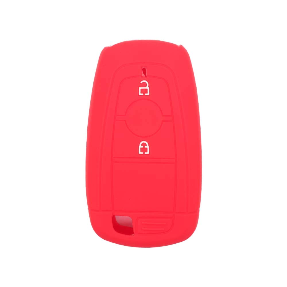 BROVACS Silicone Cover Protector Case Holder Skin Jacket Compatible with FORD EcoSport Mondeo Edge 2 Button Smart Remote Key Fob CV4712 Red