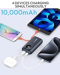AYEWAY 10000mAh Mini Portable Charger with Built-in