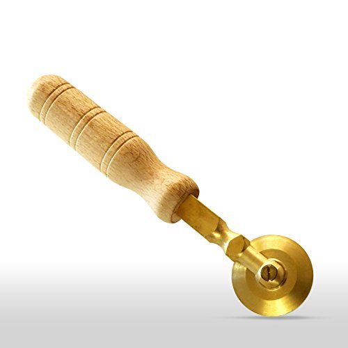 LaGondola Professional Pasta Cutter Wheel, Ravioli Cutter,Timeless Natural Wood Handle and Durable Brass Head (Smooth Wheel)