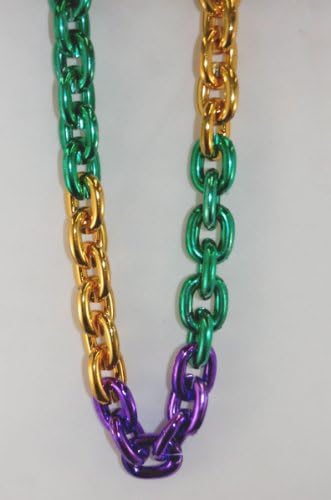 Mardi Gras Spot40" Purple, Green and Gold Chain Metallic Mardi Gras Beads