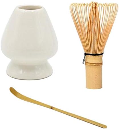Niulyled Matcha Tea Ceremony Set,Japanese Matcha Tea Ceremony Set Bamboo Tea Set - Tea Whisk + Scoop + Tea Spoon + Deep Whisk Holder For Green Tea Lovers