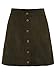 MakeMeChic Women's Casual Faux Suede Button Front A Line Mini Skirt