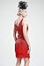 BABEYOND Women's Flapper Dresses 1920s V Neck Beaded Fringed Great Gatsby Dress Red