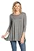Frumos Womens Tunic Top For Leggings Round Neck T Shirts LA-HGREY-2 Tone 3X-Large