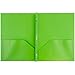 JAM PAPER Plastic Color POP Folders - 2 Pocket Durable Folders with Metal Prongs Fastener Clasps - Assorted Primary Colors - 6/Pack