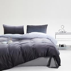 Luxlovery Grey Gradient Velvet Comforter Full