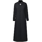BLESSUME Clergy Women Roman Cassock Single Breasted Minister Choir Cassock Robe Clergy Pulpit Vestment