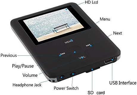 ACEE DEAL MP3/MP4 Player(Black), Including a 16GB Micro SD card, with MINI USB Port Slim Classic Digital MP4 Player MP3 Player, Music Player, E-book, Photo viewing, Video Playing and Voice Recorder