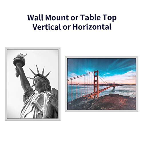 image for ONE WALL Tempered Glass 18x24 Poster Frame, White Wood Photo Picture F