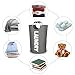 Mziart Thicken Laundry Hamper Tote with Alloy Handles, Heavy Duty and Durable Canvas Clothes Storage Bag Washing Bag, Collapsible and Self Standing as Laundry Basket (Dark Grey)