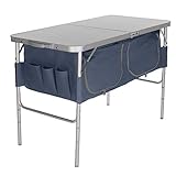 Fold-N-Half Table with Heat Resistant Top and Storage Bins
