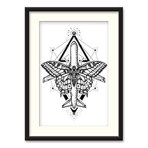 NWT Black Paper Framed Canvas Wall Art for...