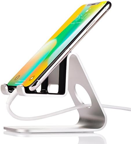 Multi-Angle Cellphone Stand,Jokitech S1 Universal Tabletop Charging Dock Holder for Kindle Fire PaperWhite Nintendo Switch SONY PSP iPad Android Smartphones iPhone X 8 8Plus Accessories Desk -Silver