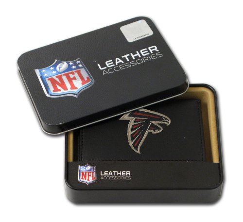 NFL Atlanta Falcons Embroidered Genuine Leather Trifold Wallet