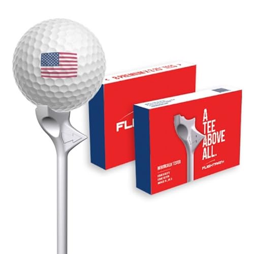 FLIGHTPATH Premium Golf Tees - Durable Plastic Golf Tee Designed to Enhance Golf Shot Distance & Precision - Robotically Tested to Reduce Ball Spin - USGA Approved (2 Packs of 8, 3.25“)