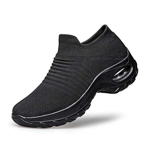 YHOON-Womens-Walking-Shoes-Sock-Sneakers-Slip-on-Mesh-Platform-Air-Cushion