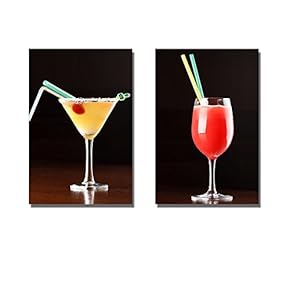 Tasty Red and Yellow Alcoholic Cocktail Wall Decor...