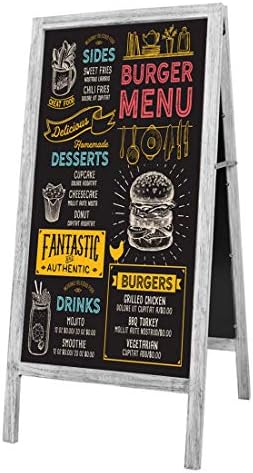 A型 看板 ブラックボード 両面 立て看板 ウェルカムボード スタンドボード 幅45 高さ95 木製 黒板 スタンド 室内 屋外 カフェ レストラン サロン インテリア 開店 祝い メニューボード マーカー チョーク 磁石 対応