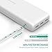 Portable Charger 32000 RAVPower 32000mAh Power Bank Power Pack 6A Output, External USB Battery Pack for iPhone X, iPhone 8, Galaxy and More (3-Port, 2.4A Input, Triple iSmart 2.0 USB) - White